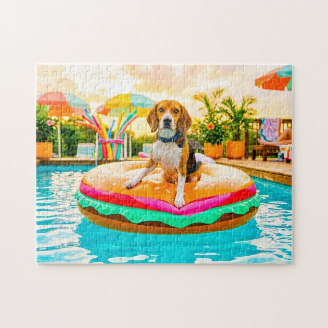 Puzzle Beagles sur le char burger (Horizontal)