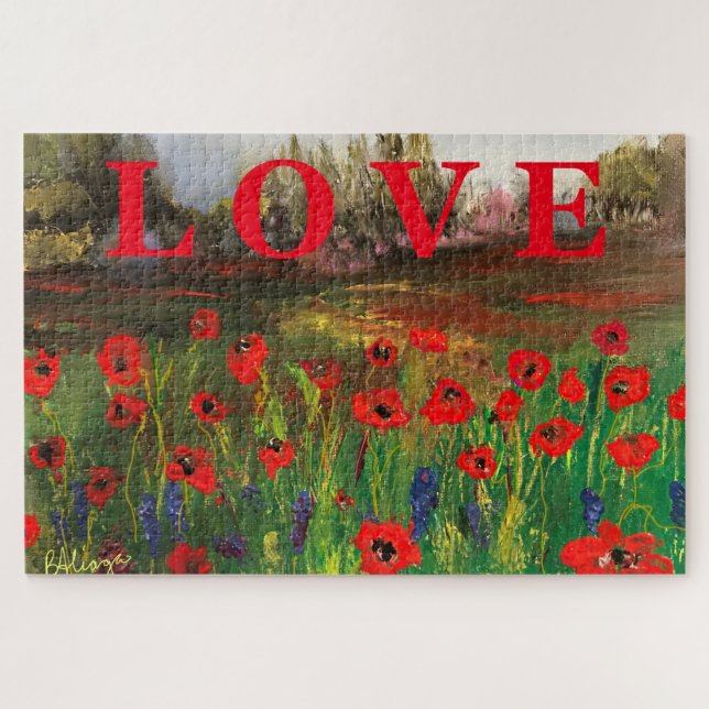 Puzzle Beau Amour des Poppies Répandre L'Amour (Horizontal)