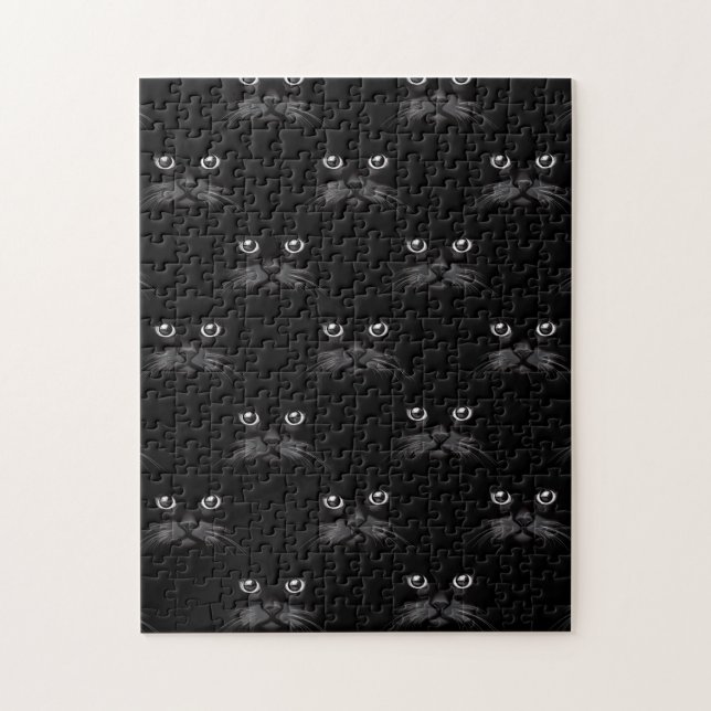 Puzzle Beau cadeau de coutume de chat noir (Vertical)