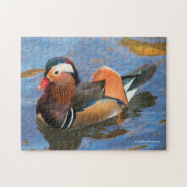 Puzzle Beau canard Mandarin dans l'étang (Horizontal)
