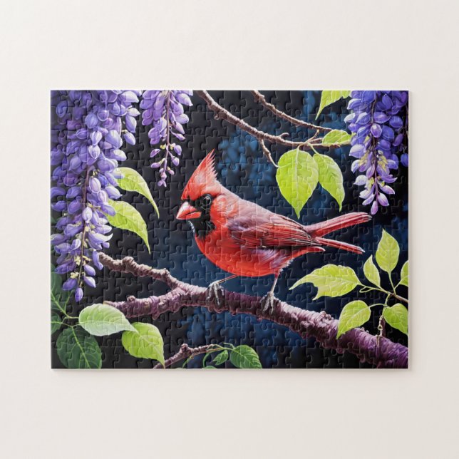 Puzzle Beau Cardinal à la Wisteria (Horizontal)