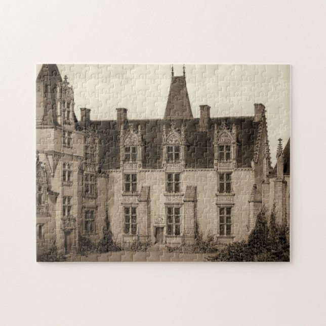 Puzzle Beau Château français à Sepia Tones (Horizontal)