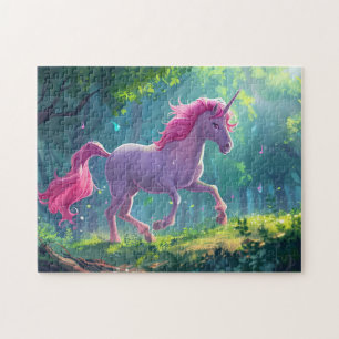 Puzzle beau cheval rose licorne dessin animé