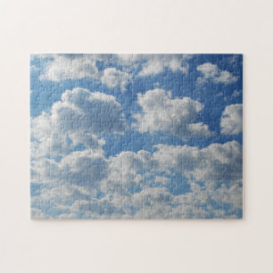 Puzzle Beau ciel bleu clair romantique Nuages de flotte