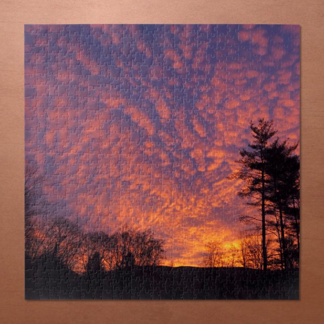 Puzzle Beau ciel Sunrise avec nuages (Beautiful Sunrise Sky with Clouds Jigsaw Puzzle, in situ)