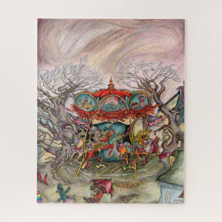 Puzzle beau, coloré, imaginaire carrousel par artiste