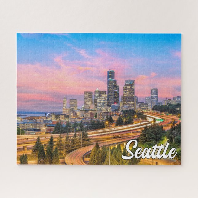 Puzzle Beau coucher de soleil sur Seattle, Washington (Horizontal)