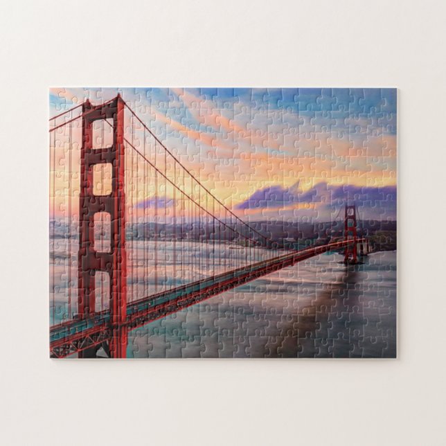 Puzzle Beau coucher du soleil d'hiver chez golden gate (Horizontal)