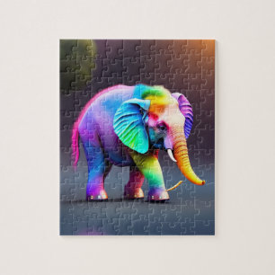 Puzzle Beau Eléphant coloré mignon