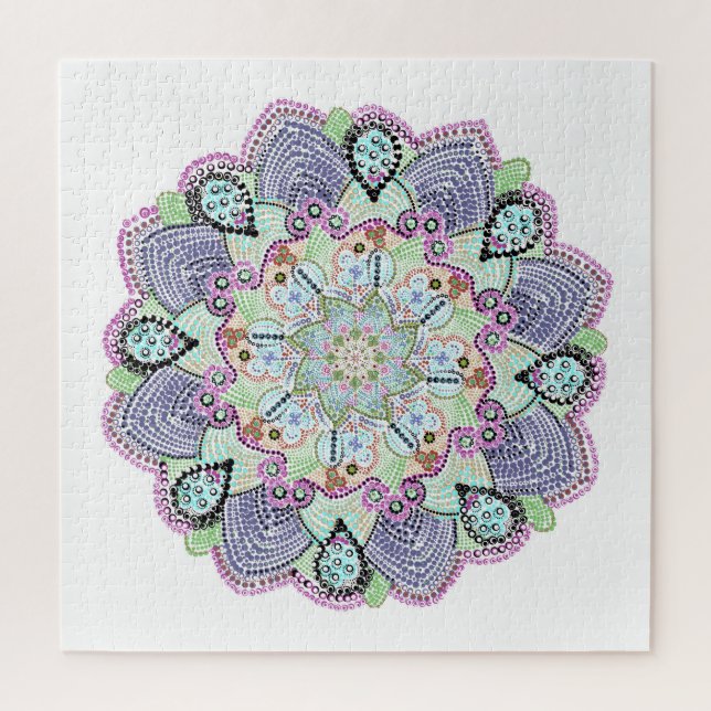 Puzzle Beau Jardin Doily Mandala Art (Vertical)