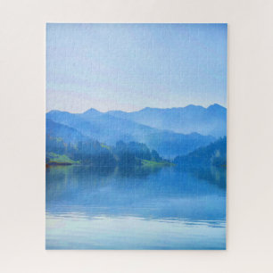 Puzzle Beau lac Serene Reflection Misty Morning