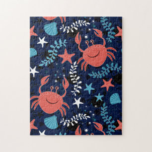 Puzzle Beau motif de mer avec crabes.