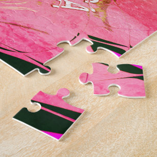 Puzzle Beau motif de teinte violet rose bébé monogramme