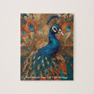 Puzzle Beau oiseau de paon de Cute Boho