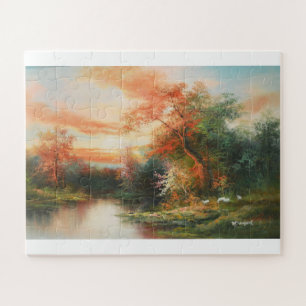 Puzzle Beau paysage au coucher du soleil