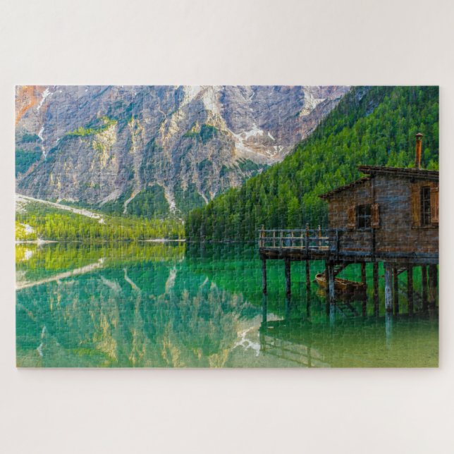 Puzzle Beau paysage du lac Braies, Italie (Horizontal)