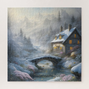 Puzzle Beau paysage moderne d'hiver de neige