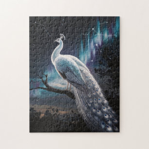 Puzzle Beau Peacock Blanc Aurora Borealis Pittoresque