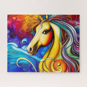 Puzzle Beau Rainbow Horse Portrait