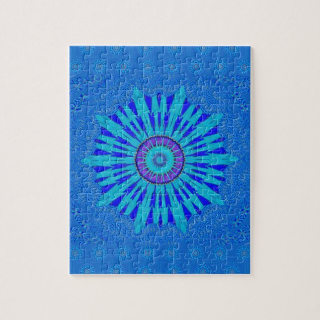 Puzzle Beau Royal Blue Mandala Art Imprimer (Vertical)