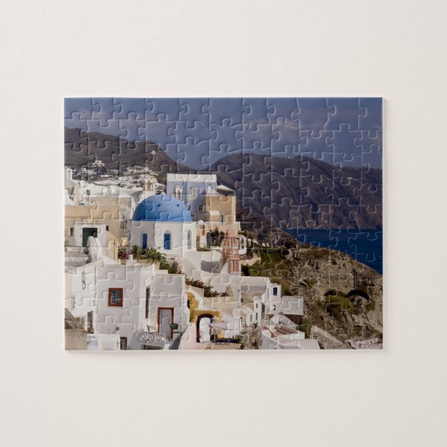 Puzzle Beau village d'Oia avec des bâtiments blancs (Horizontal)