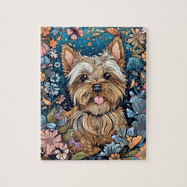 Puzzle Beau Yorkshire Terrier/Yorkie Chien (Vertical)