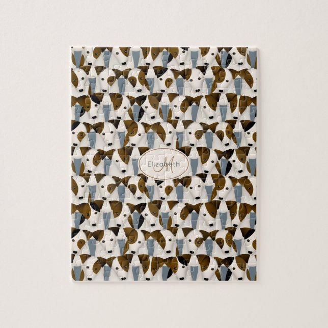 Puzzle Beaucoup de Jack Russell Terriers mignon chien mot (Vertical)
