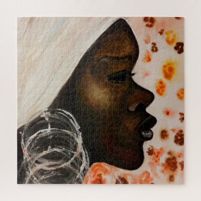 Puzzle beauté africaine - Peinture visage femme (Vertical)