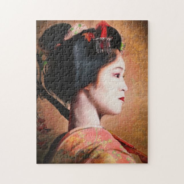 Puzzle Beauté de Geisha japonaise femme maiko peinture ar (Vertical)