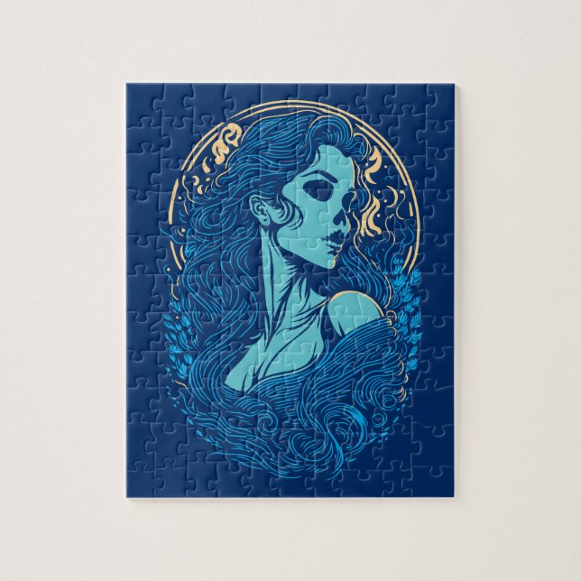 Puzzle Beauté du crâne Portrait gothique féminin (Vertical)