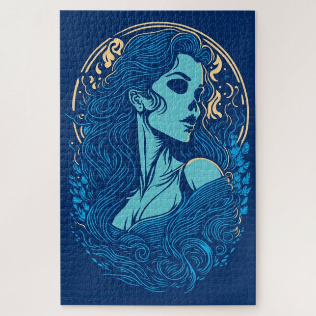 Puzzle Beauté du crâne Portrait gothique féminin (Vertical)
