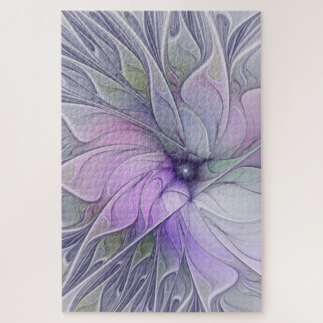 Puzzle Beauté étonnante Fleur d'art Abstrait fractal mode (Vertical)