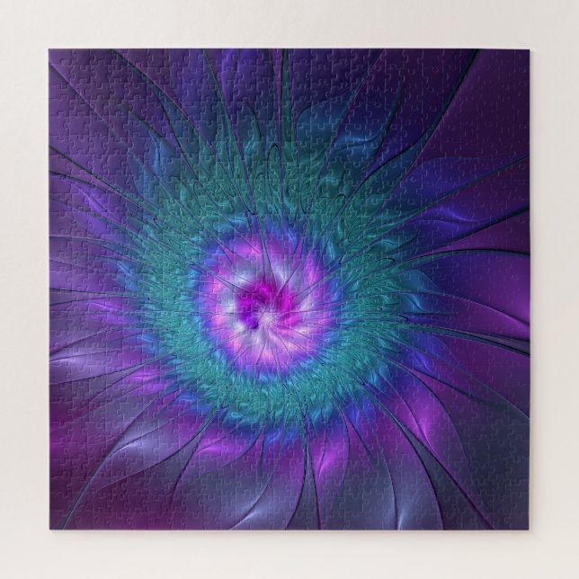 Puzzle Beauté florale abstraite, art fractal coloré de fl (Vertical)