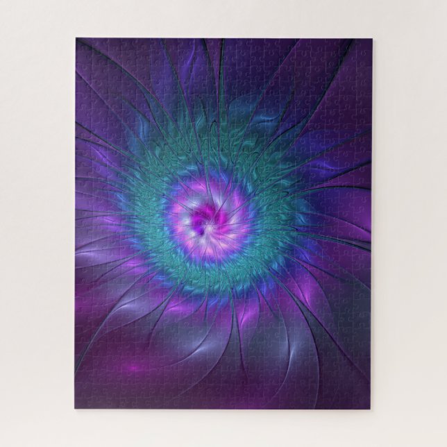 Puzzle Beauté florale abstraite, art fractal coloré de fl (Vertical)