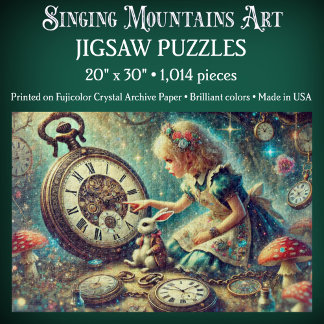 Puzzle Beautiful Alice and Rabbit Fairytale Art