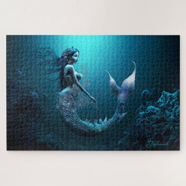 Puzzle  Beautiful Blue Fantasy Mermaid (Horizontal)