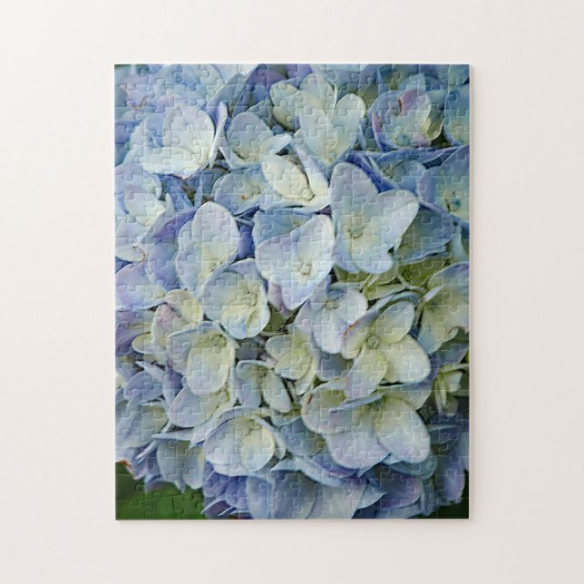 Puzzle Beautiful Blue Hydrangea Flowers (Vertical)