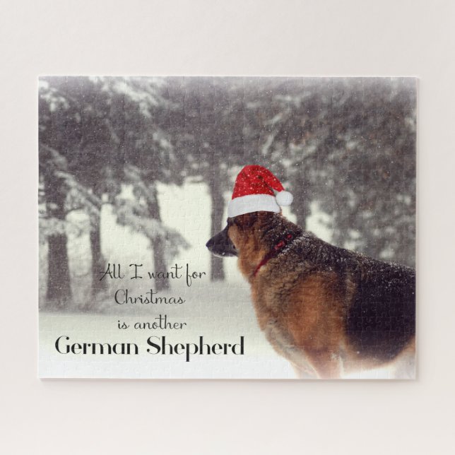 Puzzle Beautiful German Shepherd in the Snow Holiday (Horizontal)