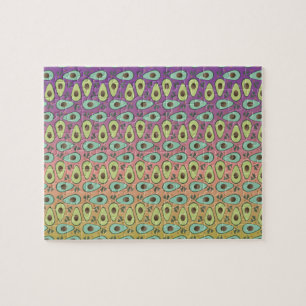 Puzzle Beaux avocats et dégradé ombré arc-en-ciel