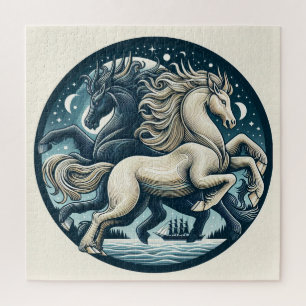 Puzzle "Beaux chevaux mystiques" 16