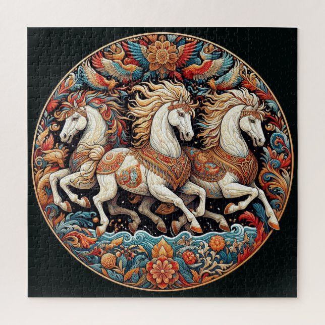 Puzzle "Beaux Chevaux Mystiques" 21 (Vertical)