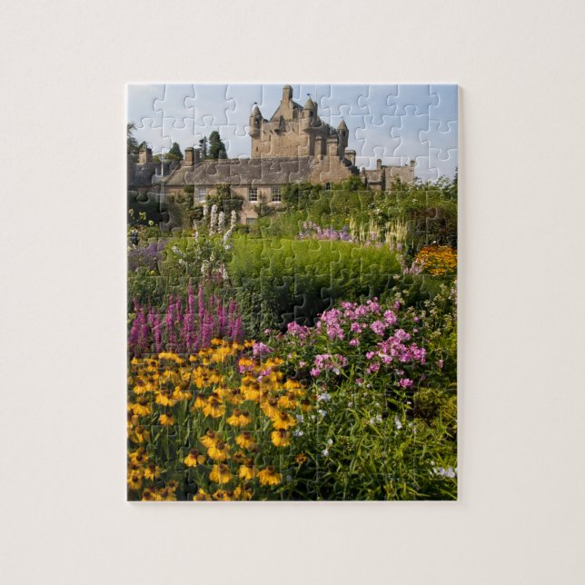 Puzzle Beaux jardins et château célèbre en Écosse (Vertical)