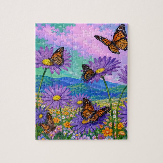 Puzzle Beaux Papillons Monarques d'Été  (Vertical)