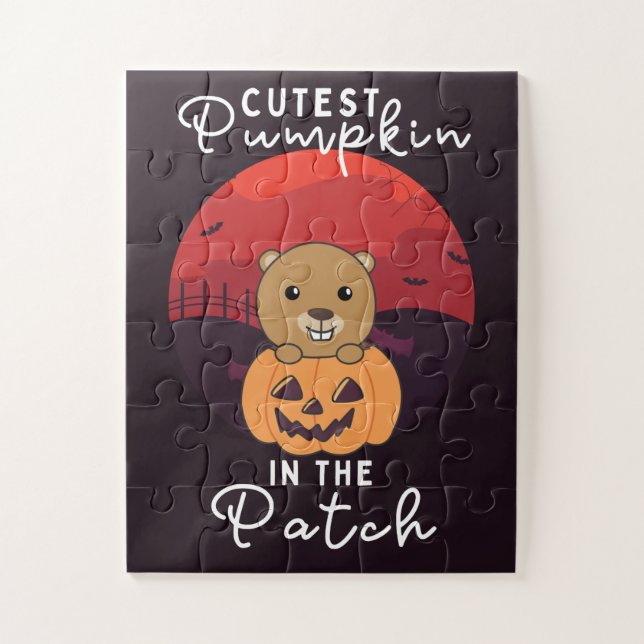 Puzzle Beaver Happy Halloween Citrouille Cutest Dans Le P (Vertical)