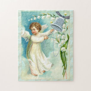 Puzzle Bébé Ange Avec Cloche Bleue