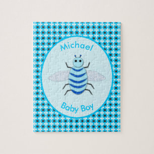 Puzzle Bébé Bleu mignon Bee Bee Personnalisé