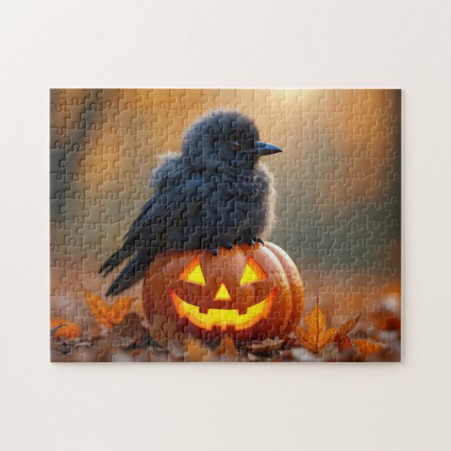 Puzzle Bébé Crow et Jack-O-Lantern (Horizontal)