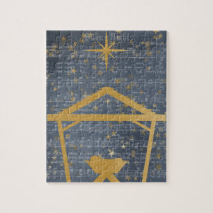 Puzzle Bébé de nuit silencieux Jésus dans la crèche des h