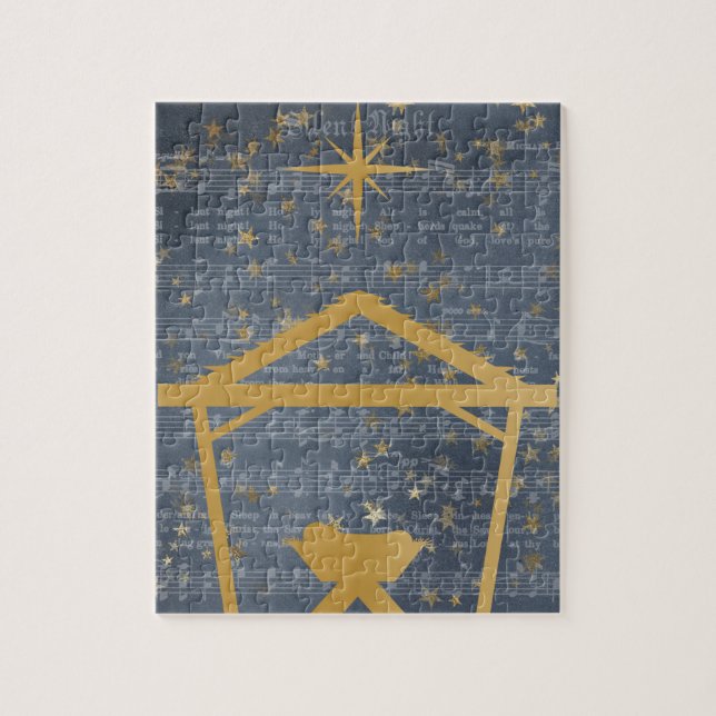 Puzzle Bébé de nuit silencieux Jésus dans la crèche des h (Vertical)