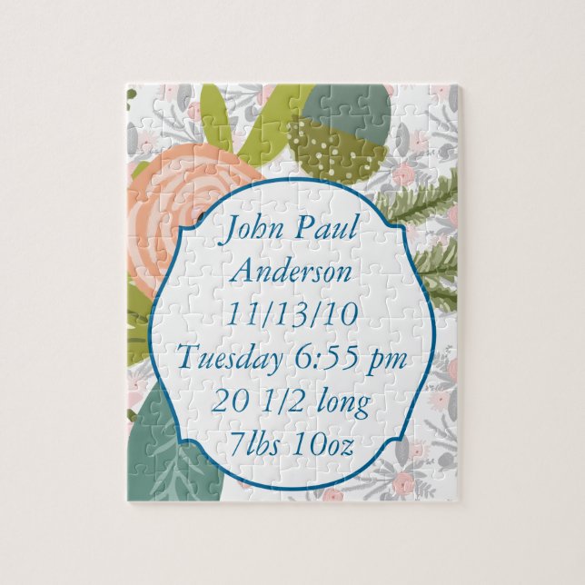 Puzzle Bébé garçon ou fille Sexe Neutre statistiques bébé (Vertical)